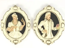 2 Vintage 1960 - Art Nouveau - General Art Co. Mid Century Modern Wall Hangings