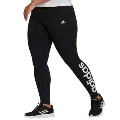 NEW Adidas Women's Plus Size 1X Essential Linear High Waisted Leggings, Black