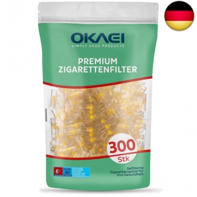 OKAEI Wiederverwendbare Zigarettenfilter - 300er Set Anti-Teer Plastik Aufsatz,