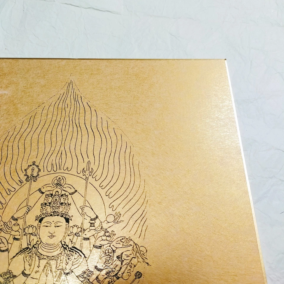 Tablero de arte japonés de colección dorado papel Shikishi imagen impresa "Buda" s2074 Foto 4 de 4