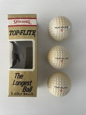 Vintage Never Used Spalding Top-Flite 3 Golf Balls Sleeve 6 No logos