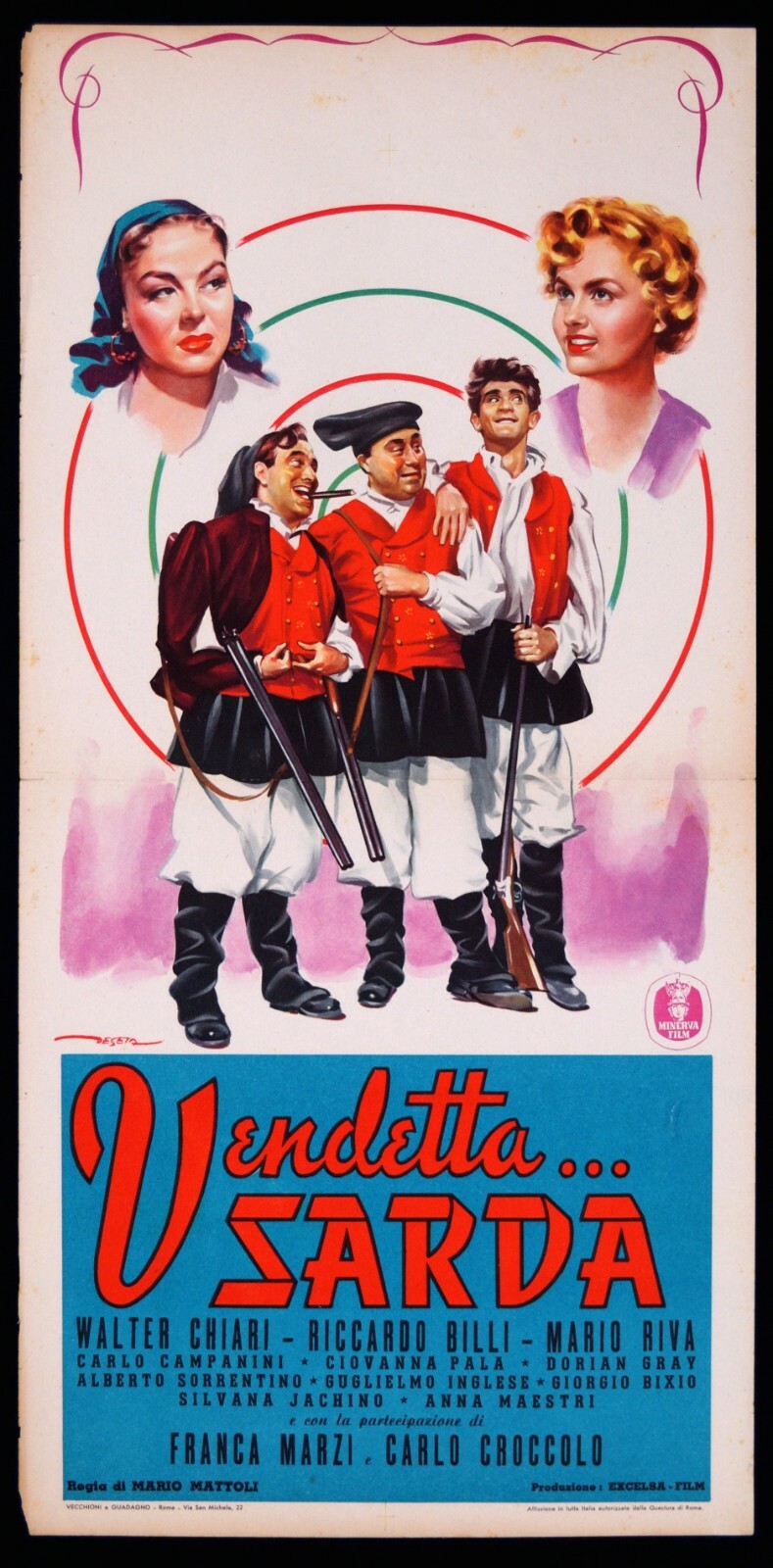 Locandina originale film Vendetta... sarda (1951) - Regia di Mario Mattoli