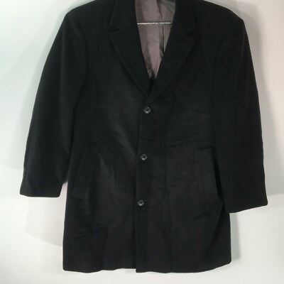 Calvin Klein Mens Long Sleeve Casual Wool Collared Black Blazer Jacket Size 42