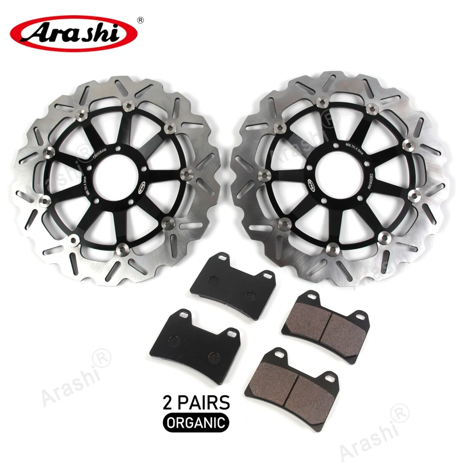 Front Brake Disc Rotor + Organic Brake Pads For Ducati Monster 1100 S 2009 2010 - Image 2 of 4