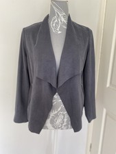 Gray & Willow Open Blazer Jacket Dark Grey Size 10 Suede Feel
