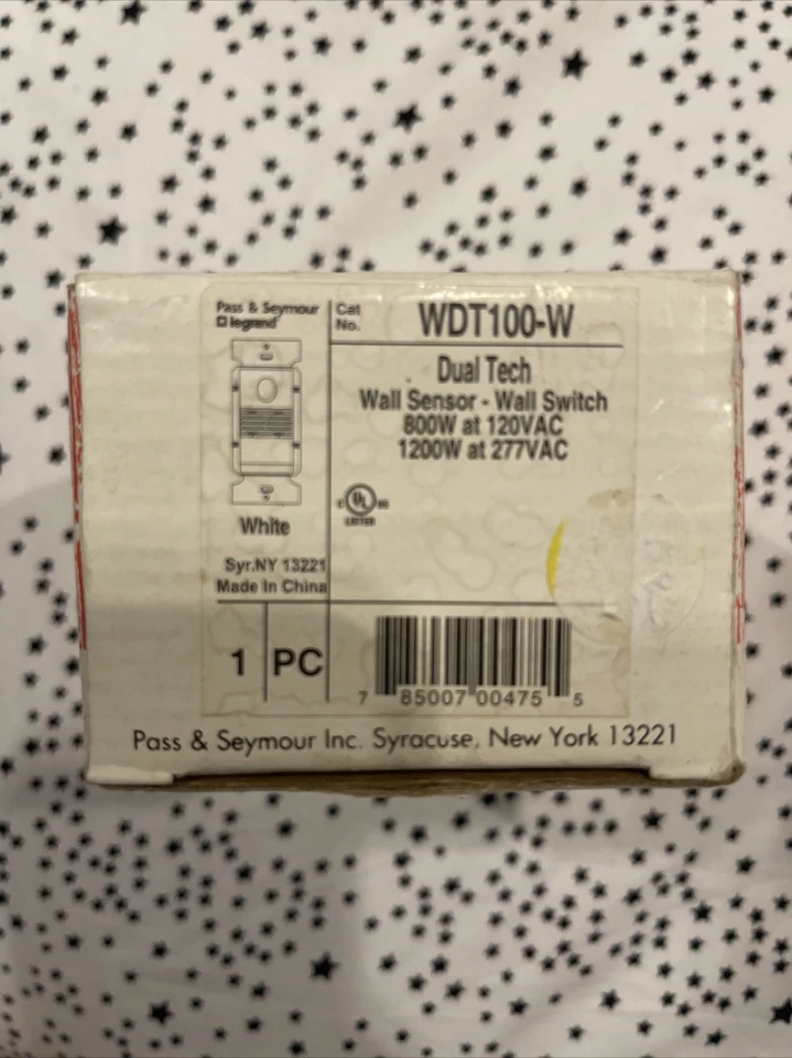 Pass & Seymour WDT100W Dual Tech Wall Sensor Switch 800W at 120V, 1200W at 277V - Image 2 of 3