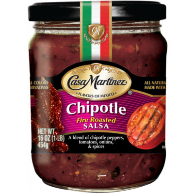 Casa Martinez Fire Roasted Chipotle Salsa - Vegan, Gluten-Free, All Natural