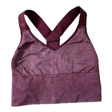 Victoria's Secret VS Lounge Logo Maroon Sport Bra Size Small EUC Seamless