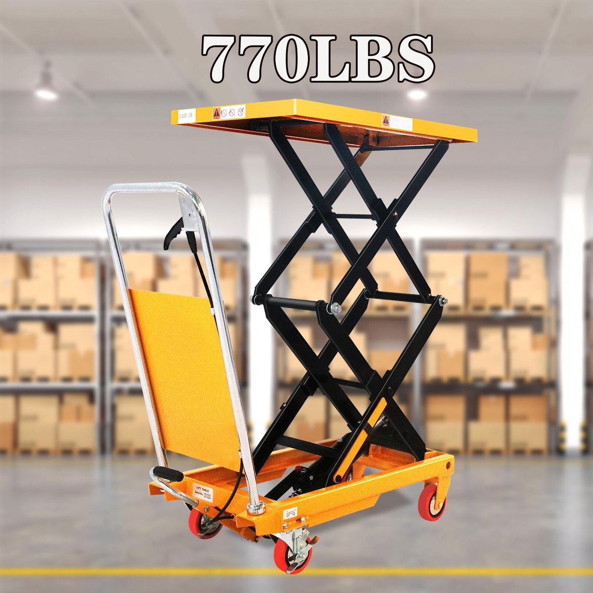 APOLLOLIFT Hydraulic Double Scissor Lift Platform Table Cart 770lb