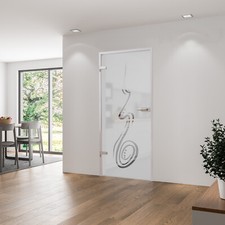 Glastür Ganzglas Zimmertür Tür Drehtür ESG Wohnungstür Innentür 834x1972mm