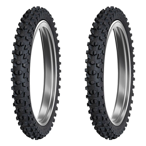 TYRE PAIR DUNLOP 60/100-12 36J + 80/100-12 41M GEOMAX MX34