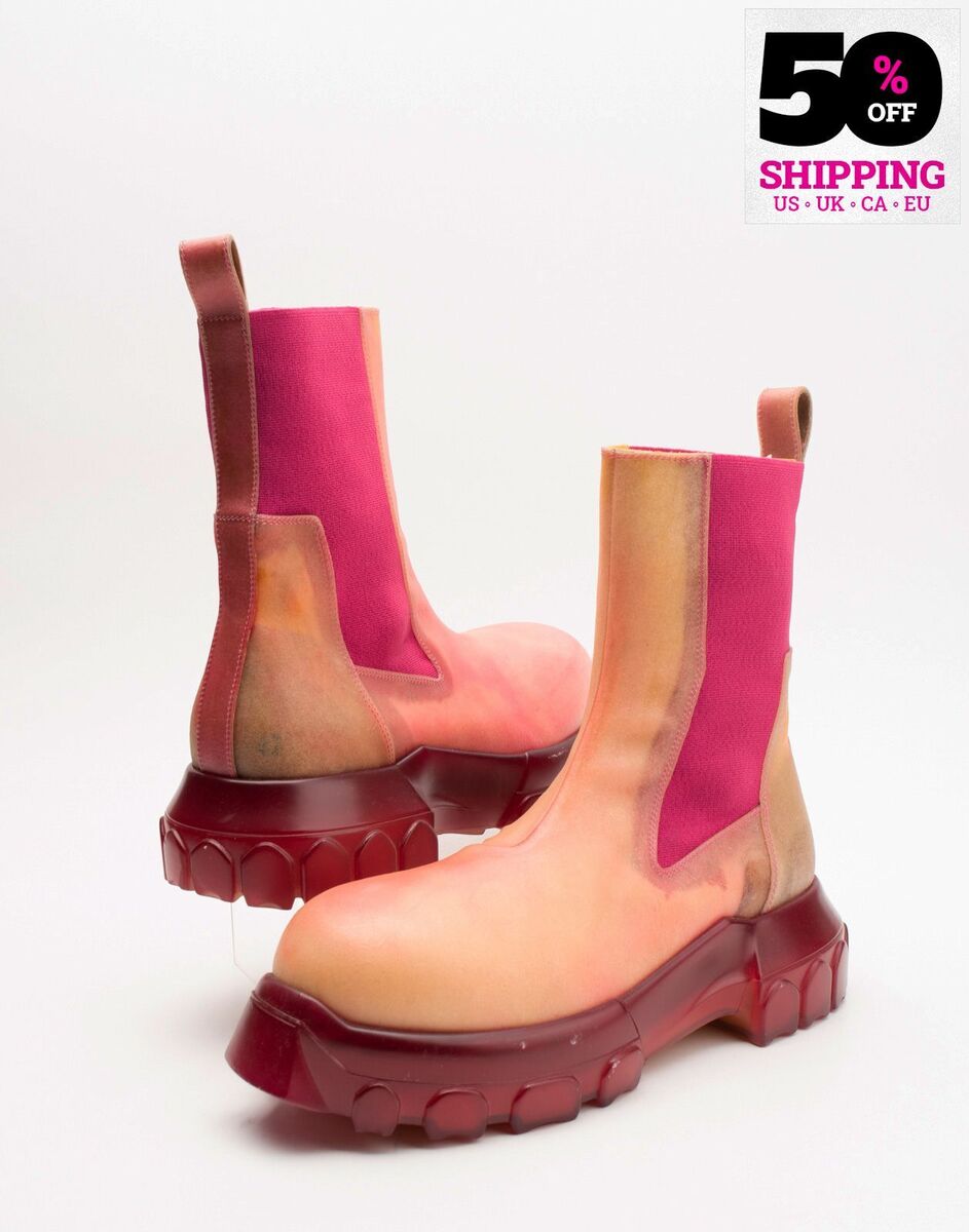 RRP€1308 RICK OWENS Beatle Bozo Tractor Leather Boots US9 RRP€1308 RICK OWENS Beatle Bozo Tractor Leather Boots US9