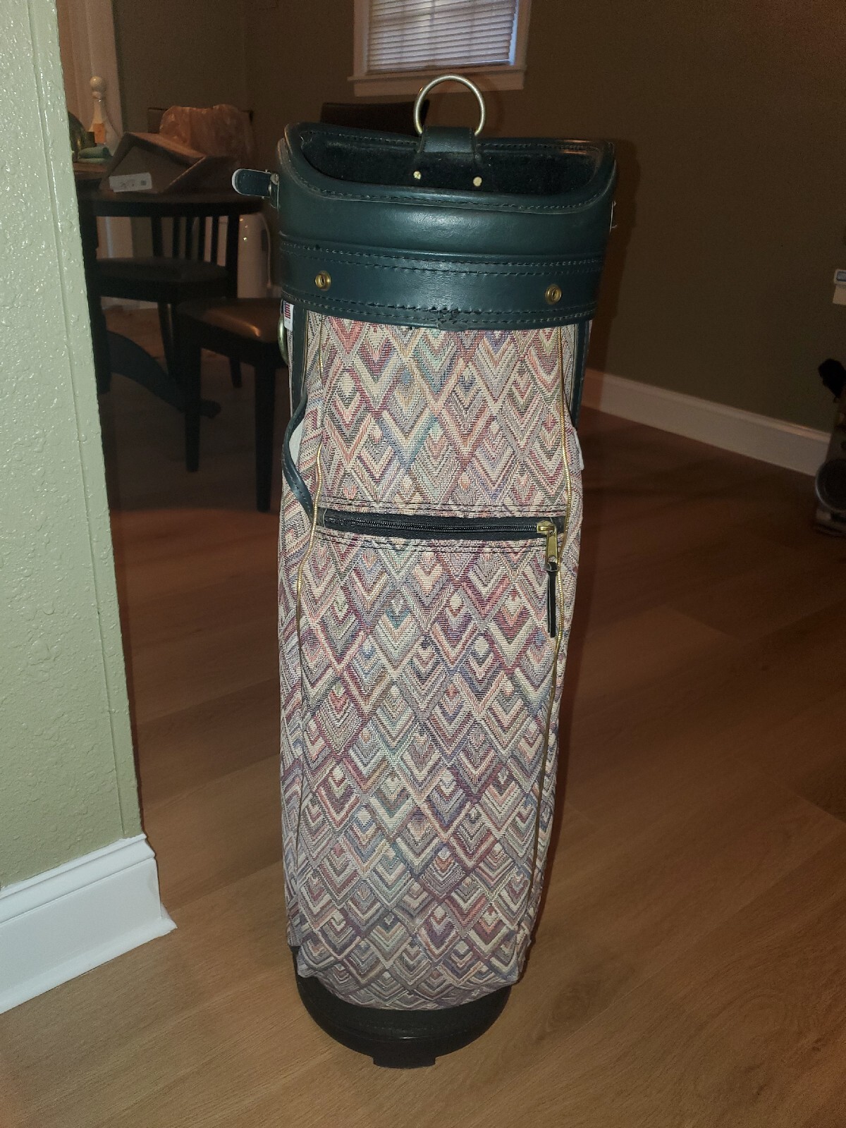 Vintage Burton Golf Bag 6 Way Divider Green Leather and Canvas Cart Bag eBay