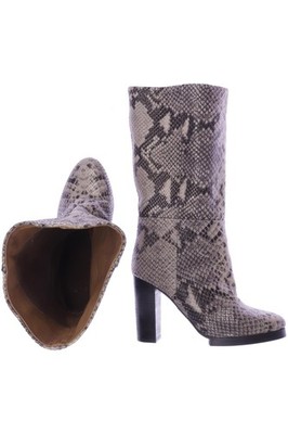 MANGO Stiefel Damen Boots Damenstiefel Winterschuhe Gr. 38 Leder Beige #xey8u42
