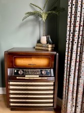 Vintage 1950s Grundig Warwick Radiogram Collaro RC54 w/paperwork for repair