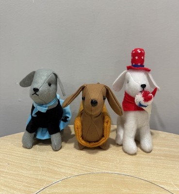 Target Bullseye Playground 4th Of July Fabric Dogs 50s Retro Decor Set Of 3 NEW