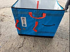 Amazon Logistics 0197 Insulated Food Delivery Bag Blue w/ Orange Handles