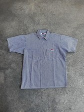 Camisa de Trabajo Ben Davis Media Cremallera De Colección Hecha en EE. UU. Ropa de Calle a Rayas Para Hombres M