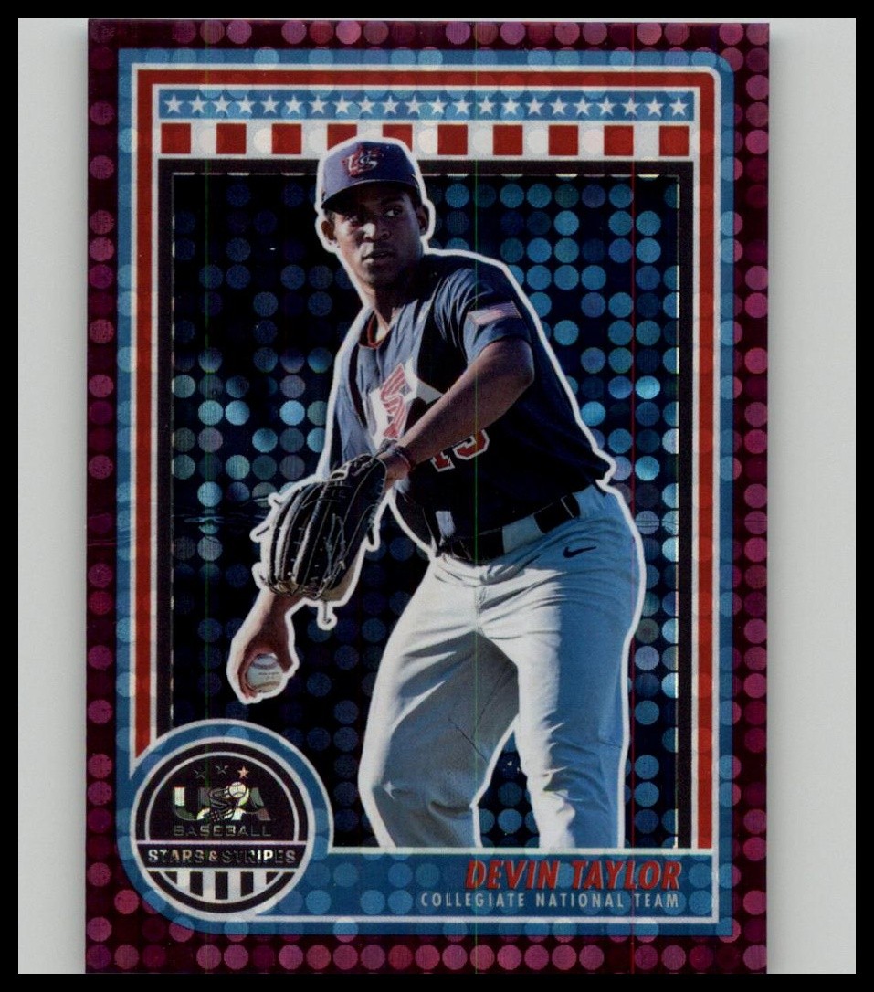 2025 Panini Stars & Stripes USA Baseball #1 Devin Taylor Red #/199