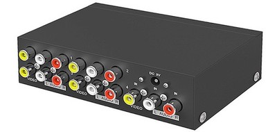 1 In 4 Out RCA AV Splitter 1 Input 4 Outputs Analog Video Stereo Audio Splitter