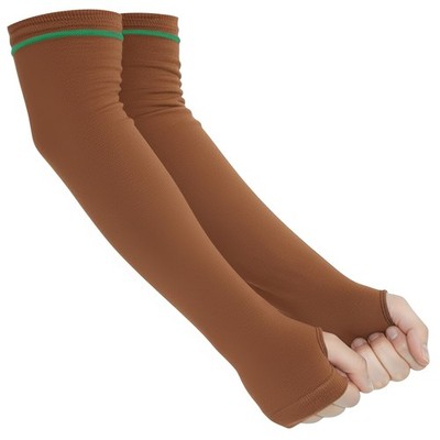 Geri-Sleeves Arm Protector, Brown, Small, 15'' Length, Green Stripe, Breathabl...