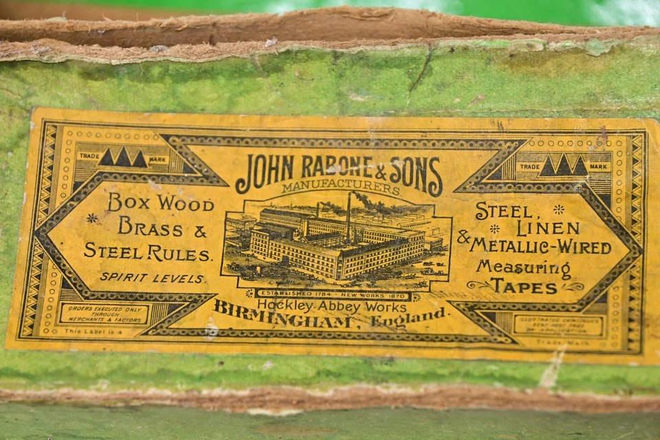 John Rabone Boat Level Brass Mahogany 1625 Original Wholesale Box - Image 3 of 4