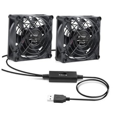Quiet Dual 80mm USB Fan with 3 Speeds Control USB 5V Cooling Fan for Routers