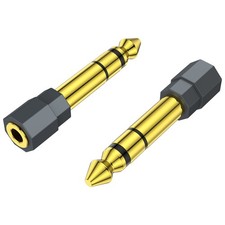 2 Pack 6.35mm 1/4 Male to 3.5mm 1/8 Female Stereo Headphone Adapter Grey