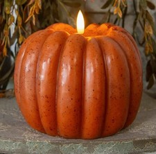 5" Orange 3D Flame Pumpkin Candle RAGON HOUSE FALL Thanksgiving SPRING FARMS