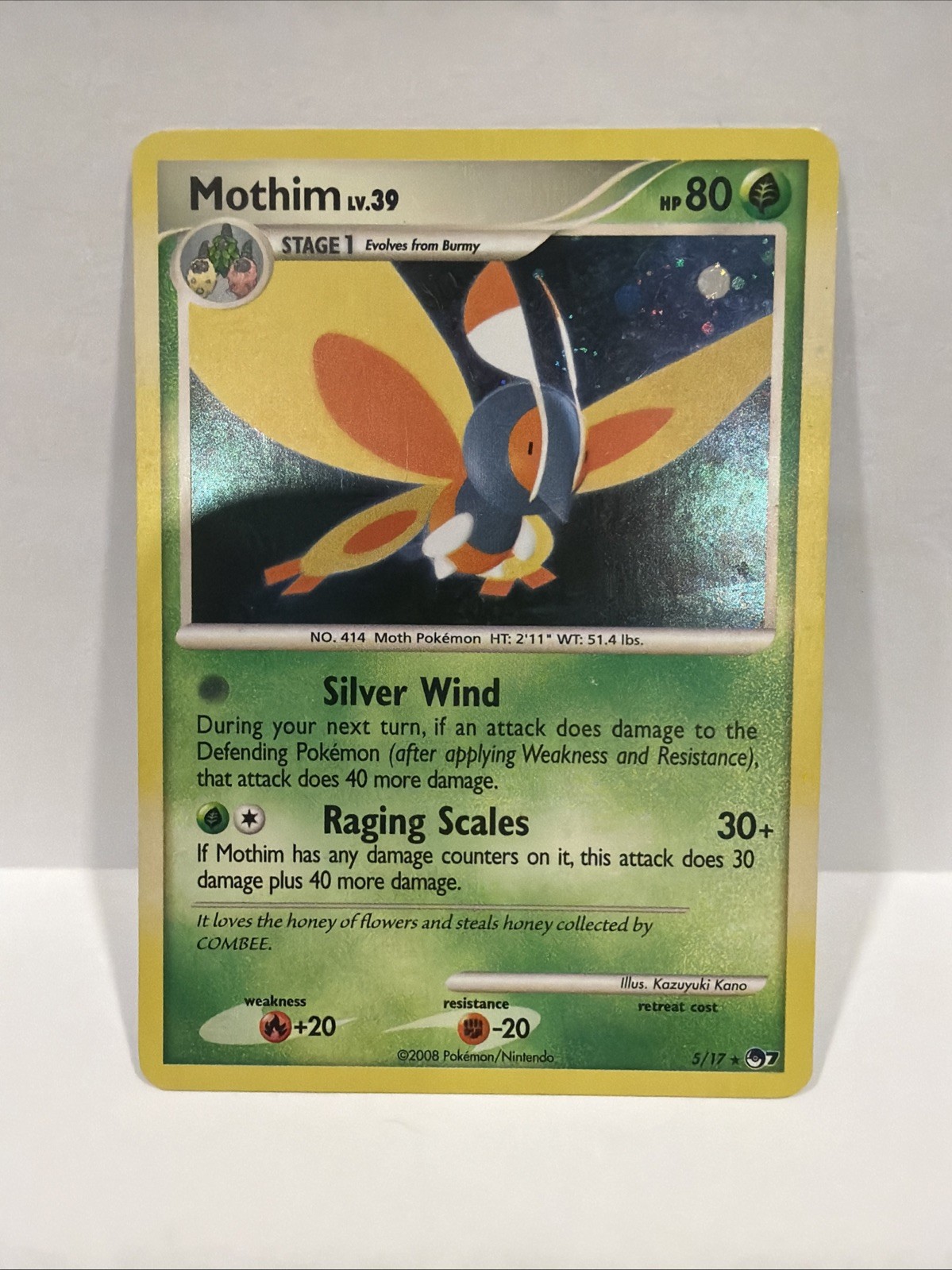 Pokémon Mothim TCG 5/17 Series 7 Holo Rare Promo LP
