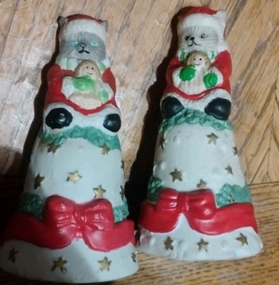 Christmas Bells with Christmas Meow Meows... I Think.. These Are Cats Right?