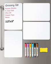 4 PACK Magnetic Dry Erase Board Sheet for Fridge, 12"X8" Erasable Refrigerator
