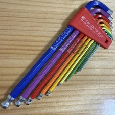 PB Swiss Tools 2212LH-10 RB Ballend Hex Wrench Set Long Stubby Tip Swiss Made