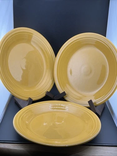 3 DINNER PLATES butterscotch orange HOMER LAUGHLIN FIESTA WARE 10.5" NEW