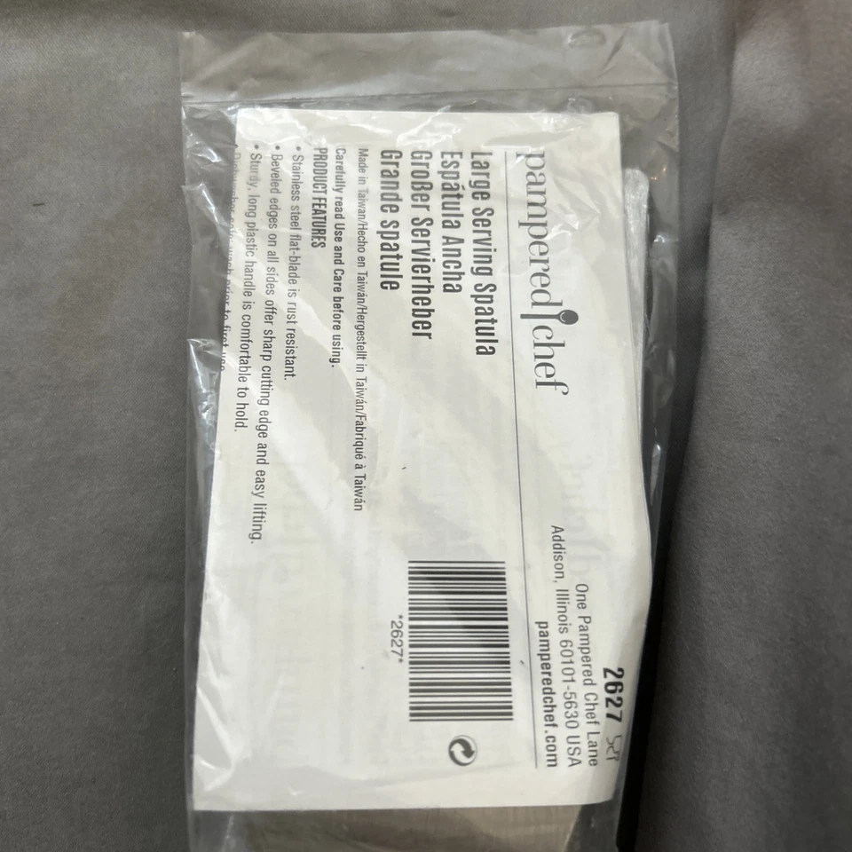 NEW Pampered Chef Large SERVING SPATULA #2627 WHITE Handle Stainless Steel - Image 3 of 3