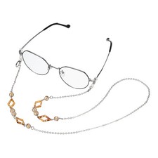 Glasses Chain, Diamond Beaded Eyeglass Holder Chain Strap , Orange