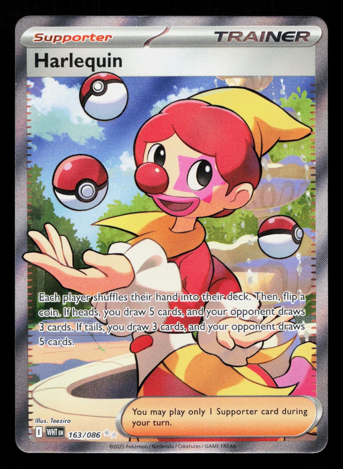 HARLEQUIN 163/086 HOLO ULTRA RARE WHITE FLARE POKEMON LP