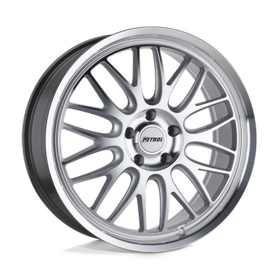 16x7 Petrol P4C SILVER W/ MACHINED FACE & LIP Wheel 4x100 (40mm)