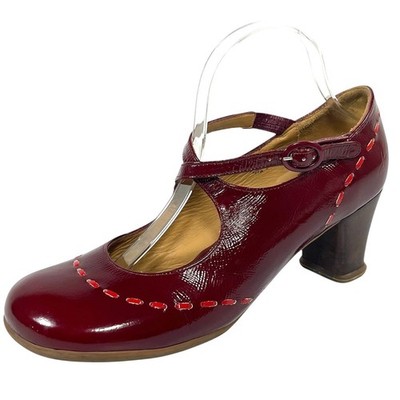 JOHN FLUEVOG OPERETTA MALIBRAN Red Patent Mary Jane Pumps Heels Womens 12 M