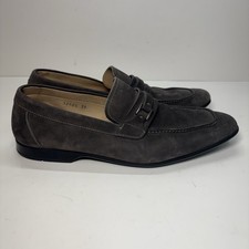 Magnanni Mens Loafers US 6.5 EU 39 Gray Suede Slip On Dress Shoes Luxury Spain