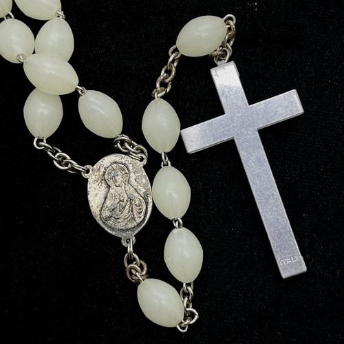 Large Religious Vintage Glow In The Dark Rosary Italy Catholic Christian Prayer - Picture 6 of 13