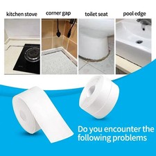 2.2cmx3.2m Self Adhesive Caulk Sealing Strip Tape For Kitchen Wall Sink Toilet