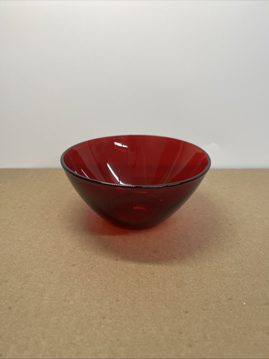 1 Vintage Anchor Hocking Glass Royal Ruby Red Dessert Bowl (Good
