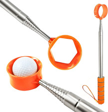Telescopic Golf Ball Retriever, 9-Foot Heavy-Duty Stainless Steel Shaft Golf Bal