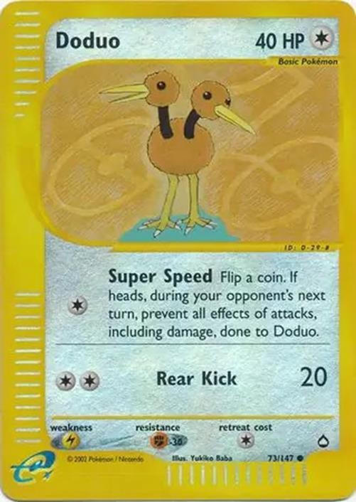 Doduo - 73/147 - Pokemon Aquapolis Reverse Holo Rare Card NM