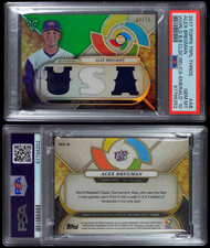 2017 Topps Triple Threads Alex Bregman WBC Relic 8/18 RC POP 2 GAME WORN PSA 10