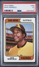 1974 Topps Dave Winfield Rookie #456 RC San Diego Padres HOF PSA 3 VG