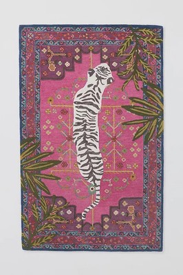 Hand-Tufted Wool Rug - Anthropologie Pink Wool Bengal Tiger Rug Ready to ship