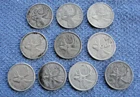 10 Different Silver Canadian 25 Cent Coins