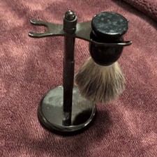 Black Shaving Brush Stand Holder Set Includes Stand and Shaving Brush